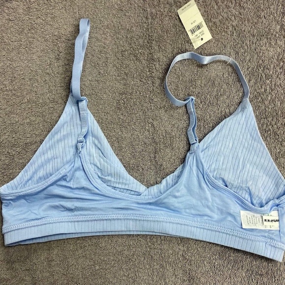 NWT Aerie Modal Ribbed Triangle Bralette - Eyelet Blue - M - Picture 6 of 6
